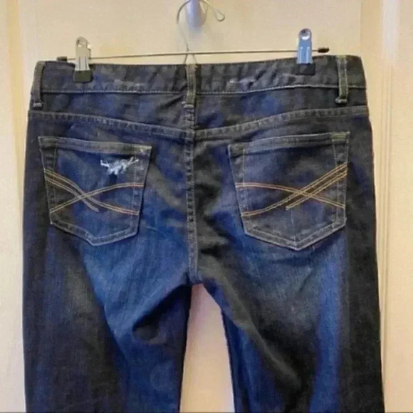 Aeropostale Chelsea Bootcut Jeans  Distressed Dark Blue Denim Size 7/8 30 - Picture 6 of 16
